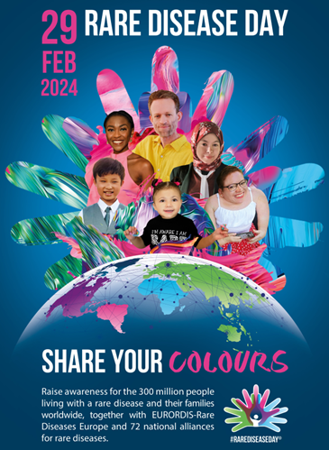 29th Feb 2024 Rare Disease Day Share Your Colours posters