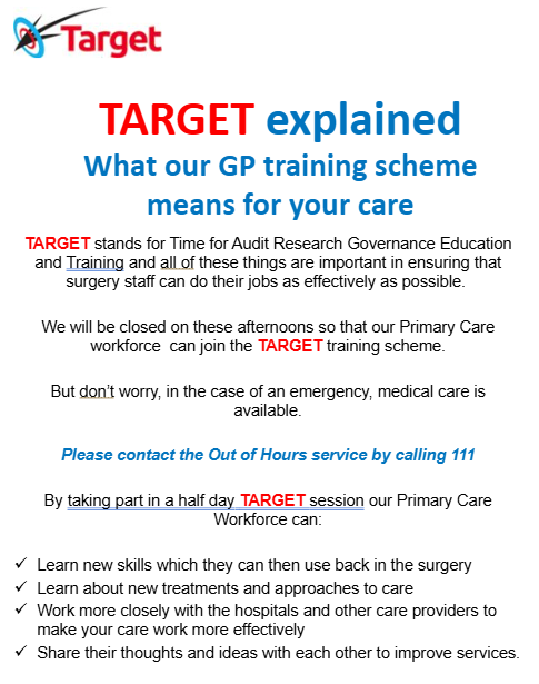 Closed for Staff Training – Wednesday 15th April 2026 from 1pm